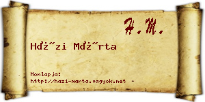 Házi Márta névjegykártya