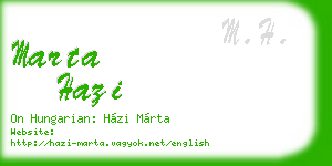 marta hazi business card